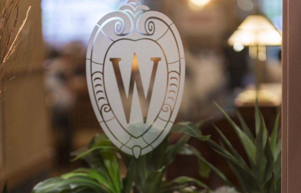 UW-Madison Logo etched into glass